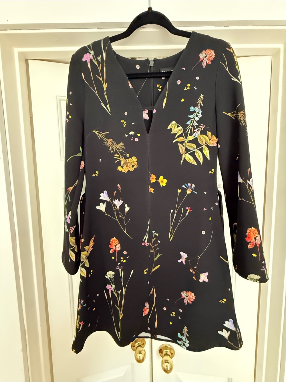 TOPSHOP floral black mini cocktail dress